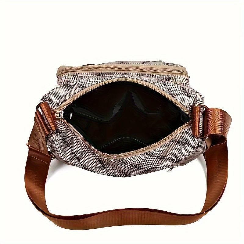 Multi Pocket Fashionable Checkered Crossbody Bag, Casual Travel Shoulder Bag