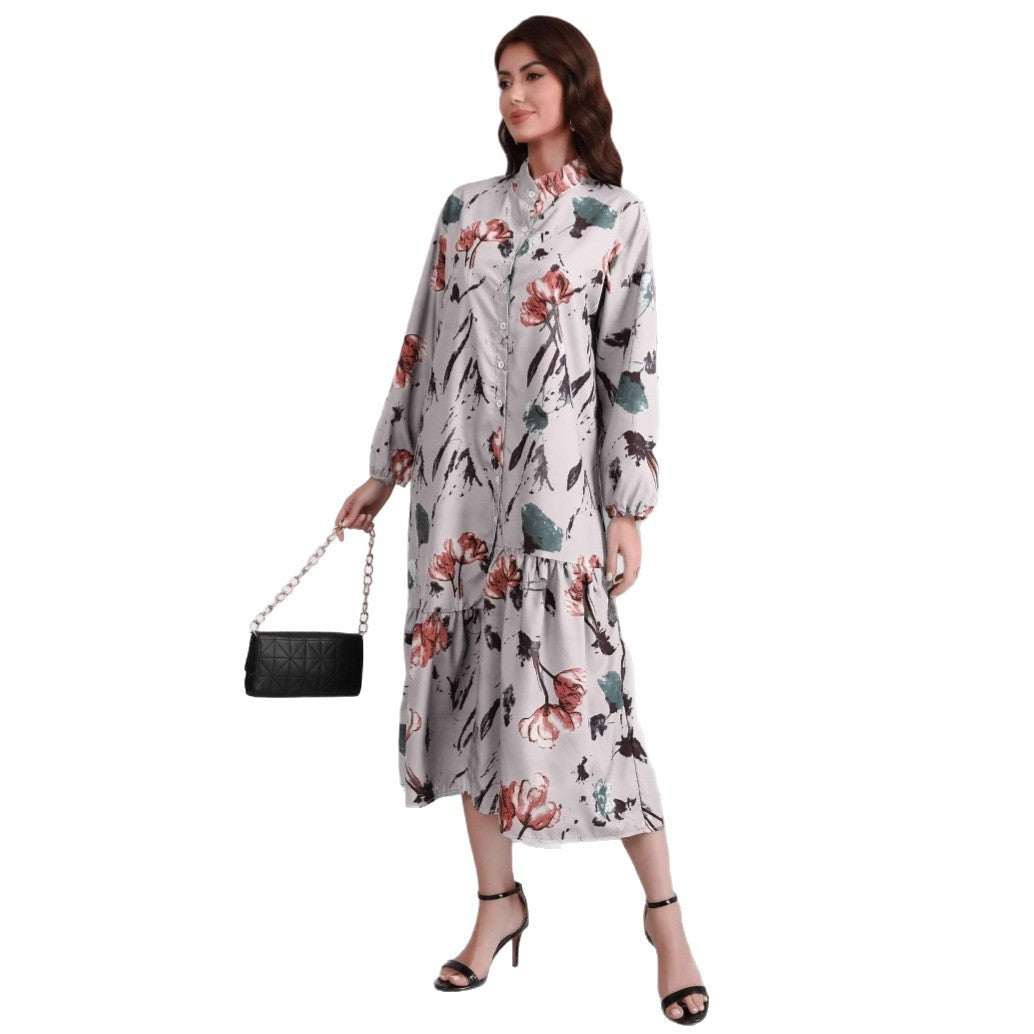 Loose Casual Floral Print Long Dress