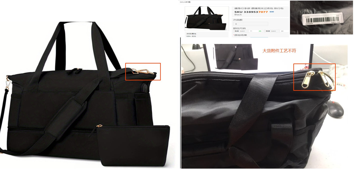 Fitness Bag, Travel Bag, Sports Luggage Bag With USB Charging Port