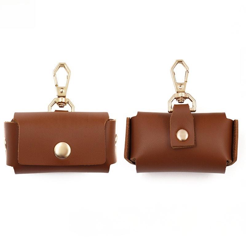 Creative Solid Color Leather Ring Storage Bag