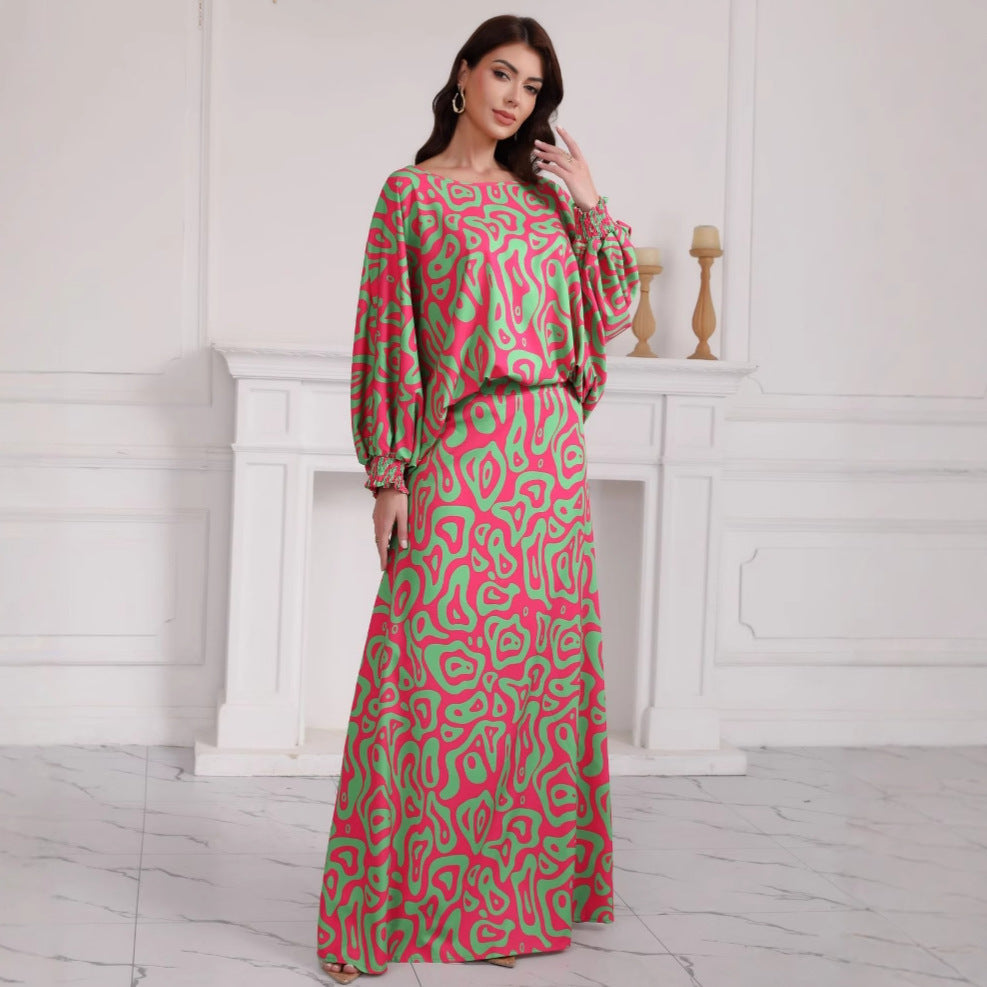 Women's Plus Size Printed Skirt Temperament