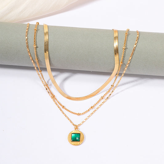 Vintage Emerald Pendant Necklace For Women