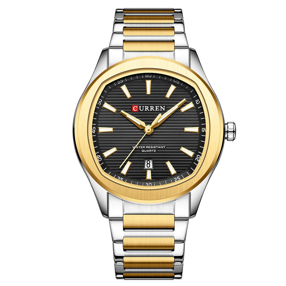 Mens Simple Waterproof Calendar Quartz Watch