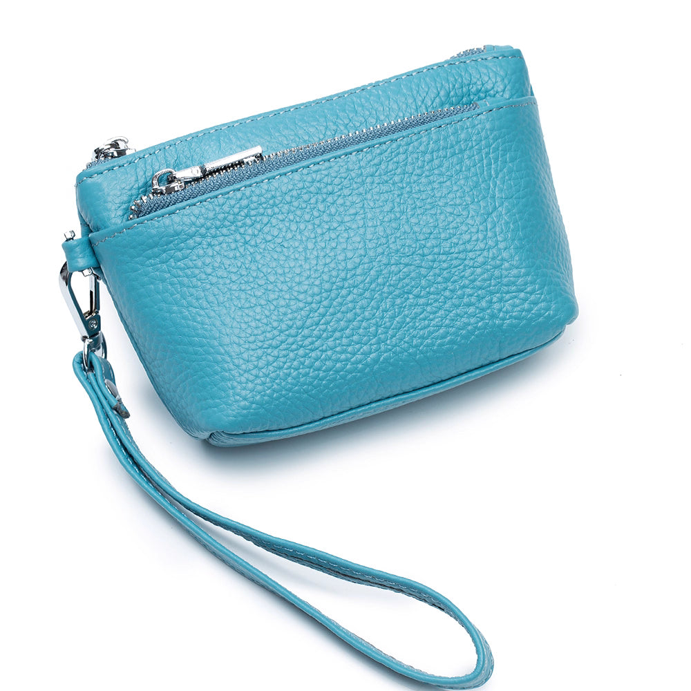 Leather Change Zipper Multifunctional Clutch