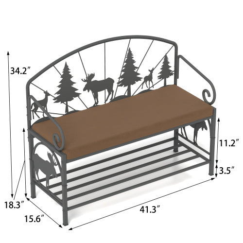 Shoe Rack Bench For Entryway, Industrial Bench Rustic Shoe Rack For Small Spaces