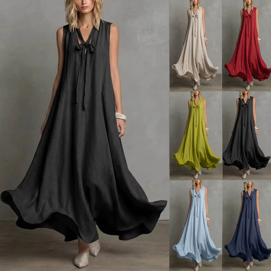 Casual Chic Linen-Cotton Dress Womens Wear