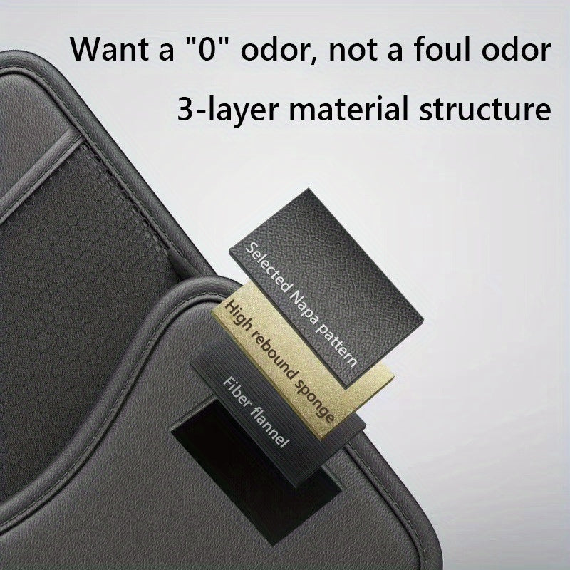 1PC Car Storage Bag, PU Leather Car Seat Back Middle Organizer Storage Bag, Car Net Pocket Handbag