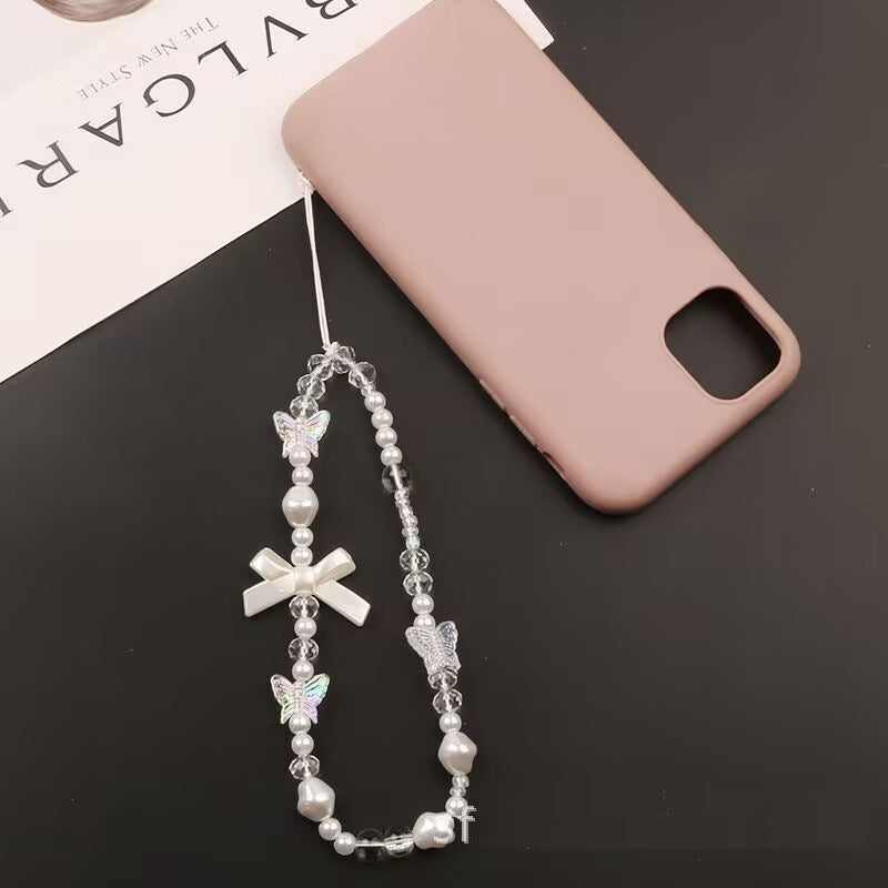 Pendant Short Beaded Chain Phone Case Lanyard