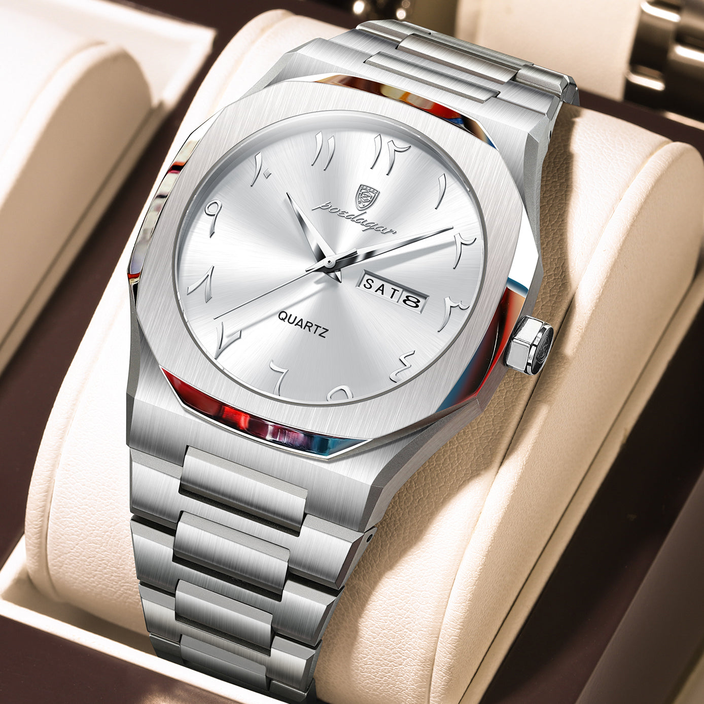 Men's Dual Calendar Simple And Trendy Waterproof Quartz Watch