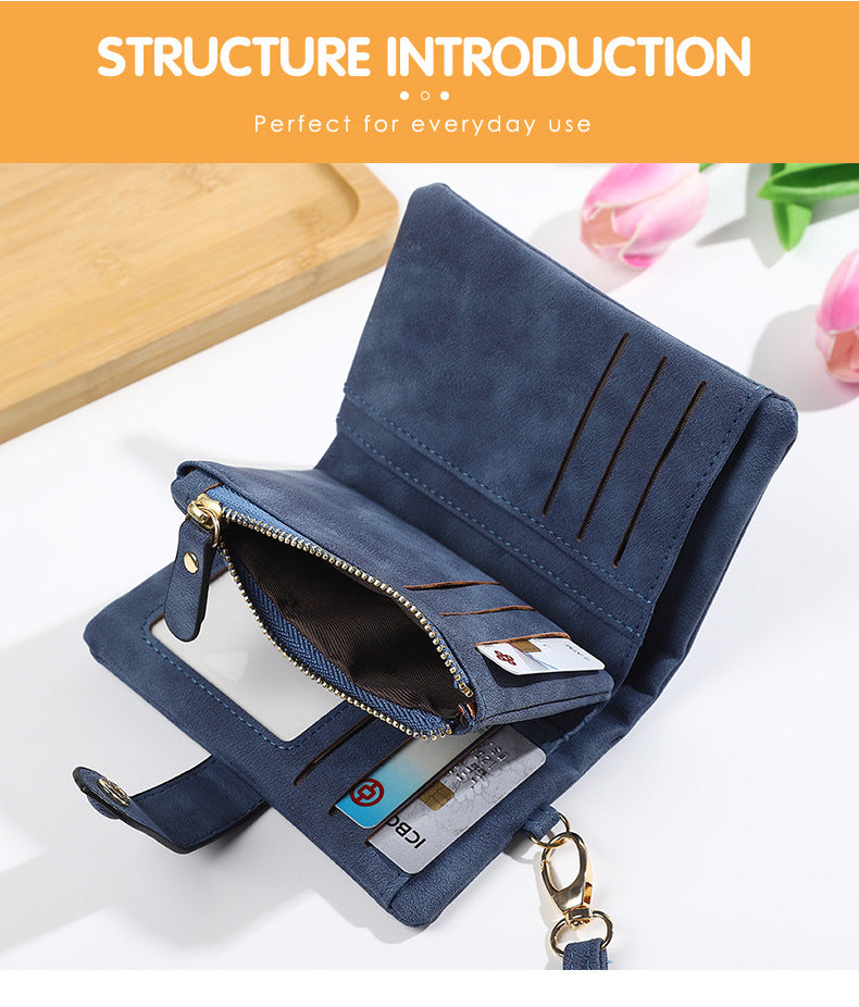 Short Korean Version PU Soft Leather Off Multi-slot Wallet And Coin Purse