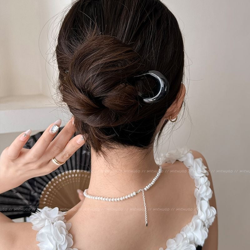 Acrylic Women's Hairpin Back Head Updo Pin
