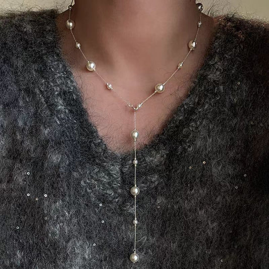 Sophisticated, Versatile, Minimalist, And Stylish Long Pearl Necklace