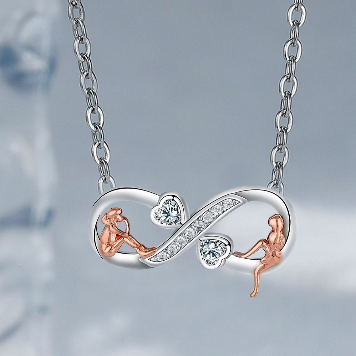 Infinite Symbol Accessories Jewellery Good Sisters Girlfriends Eternal Friendship Necklace For Women