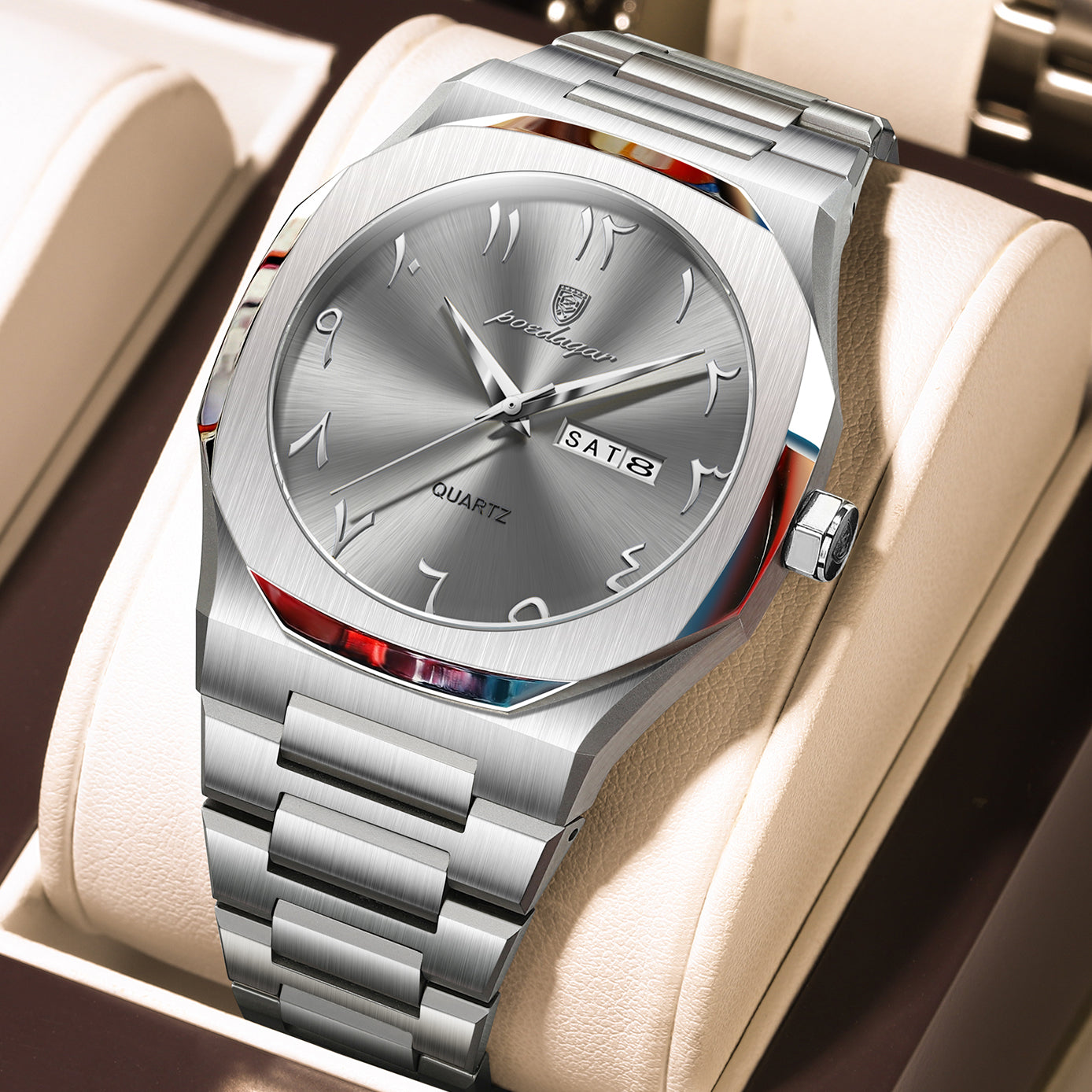 Men's Dual Calendar Simple And Trendy Waterproof Quartz Watch