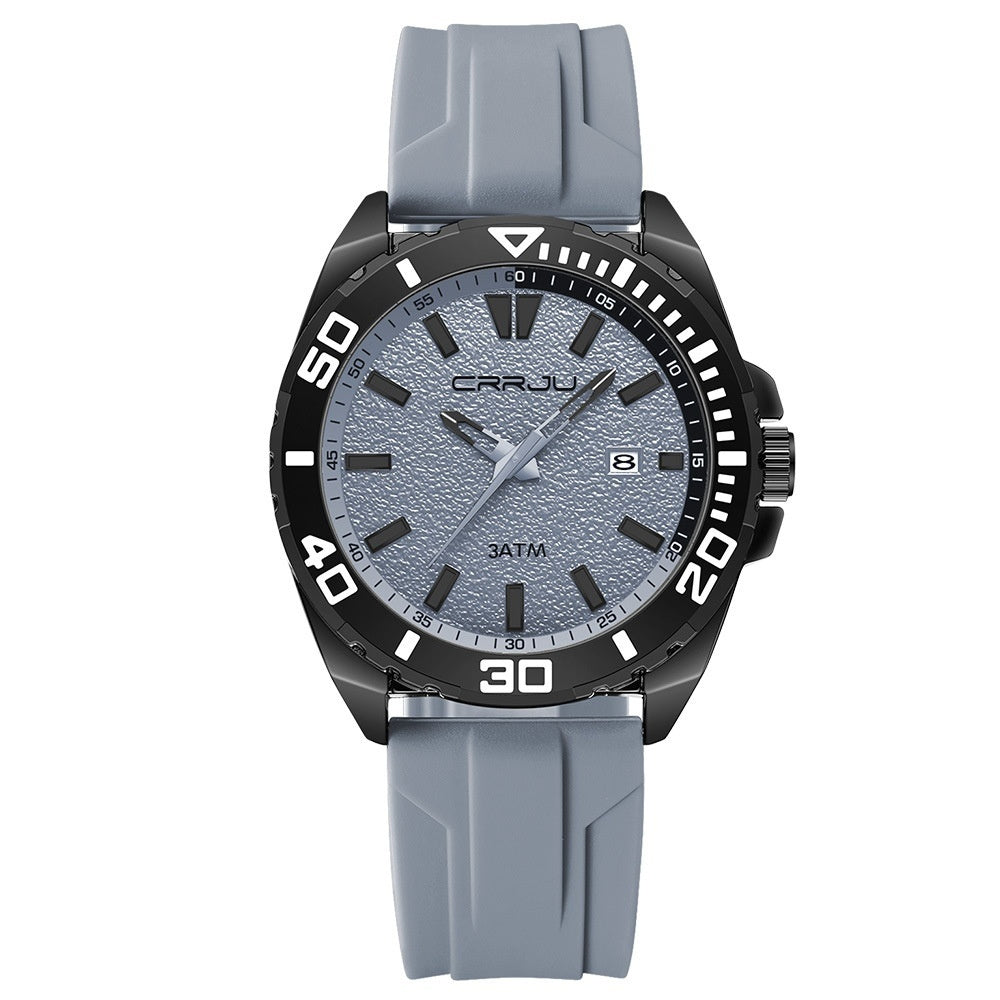 Calendar Leisure Waterproof Circular Silicone Tape Watch